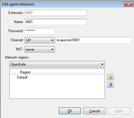 In the resulting screen specify an Extension number that will be used to configure the presence Suite Agent application (Section 7.9.1). Set a Name that the Agent extension will be known as.
