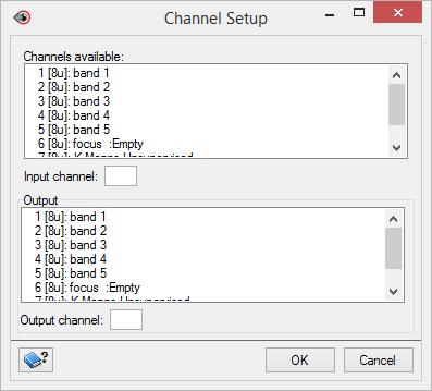 Module 1: Image classification Figure 11. Channel Setup window 3. For the Input channel, select channel 7.