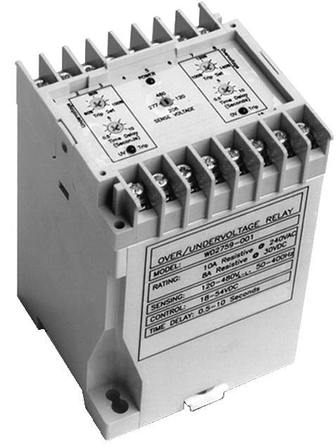 KILOVAC WD Series, DIN Rail or Screw Mounted Protective Relays n WD25 Paralleling (Synch Check) Relays n WD2759 Over/undervoltage Relays n WD32 Reverse Power Relays n WD47 Phase Sequence Relays n