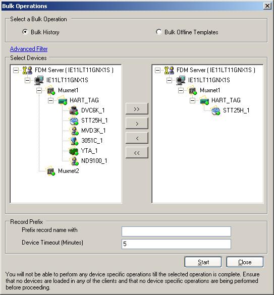 R400 Details Bulk Operations (cont d) Bulk Operations UI Select the desired bulk operation Option to filter the available network tree Devices selected for Bulk History / Bulk Template