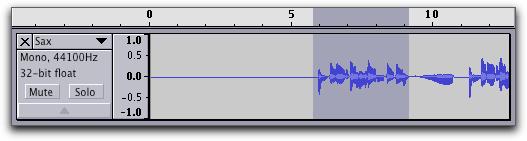 Dubliuoti (Duplicate) Sudaro naują garso signalą, turintį pažym tą duoto garso signalo fragmentą. 2.54 pav. Pažym ta garso signalo dalis prieš pasirenkant komandą Duplicate. 2.55 pav.