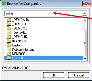The Browse for Companies screen will display Double click on your company data