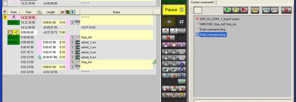 1 2 1 3 The Video Input N command is added by clicking button with a corresponding index located on panel with schedule tools (4).
