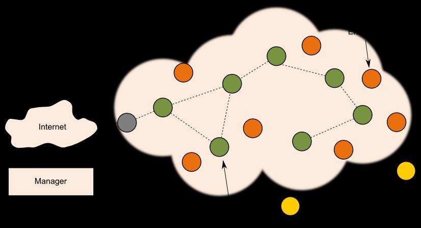 NETWORK TOPOLOGY MESH WSN Range depends on number of