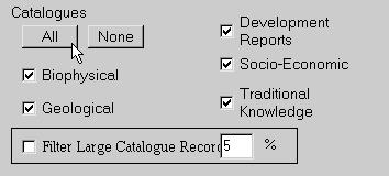 The default feature is Catalogue, and this feature activates the Catalogues section of the spatial query section of the Main Window. See next.