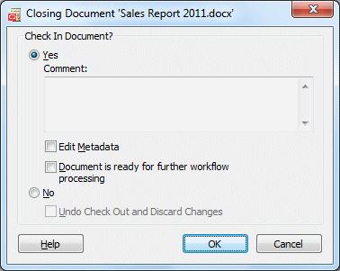 Check In Document Dialog Element Cancel Exclude Item Click this button to close the dialog without checking any remaining files in to the content server.