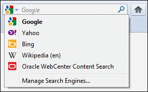 Adding the Oracle WebCenter Content Search Provider in Your Web Browser 2. Log in to the Oracle WebCenter Content Server instance you want to add the search engine for. 3.