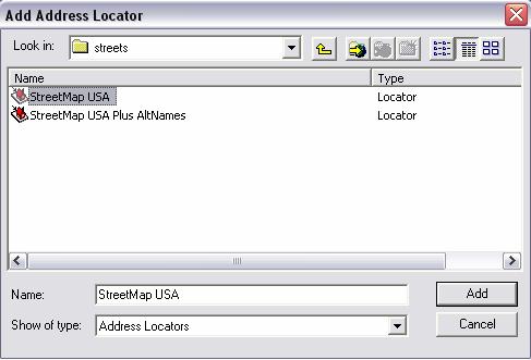 Click OK to bring up the Geocode Addresses: StreetMap USA Option Dialog. 4.