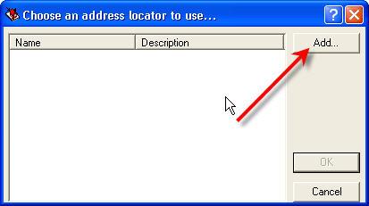 You need to tell the program the location of the locator file, click on add and you will need to define the pathway