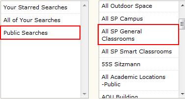 EXAMPLE: I m in need of OEC Auditorium so I m selecting the Public Searches and ASC Building.