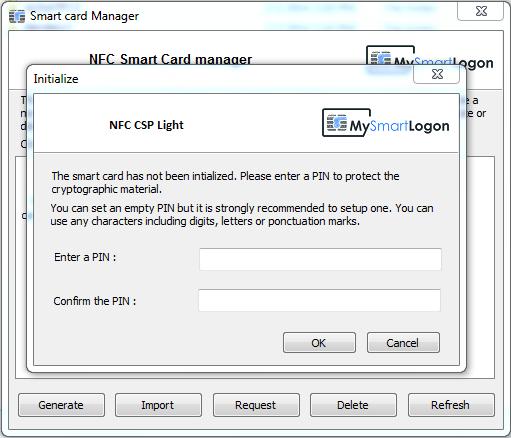 If a tag which has not being already configured is being read, the message "the smart card is empty" will be shown.