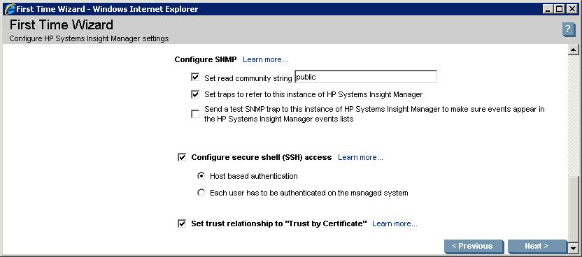 On the Configure Managed Systems page, in the Configure SNMP section, select the Set read community string box and add public to the text area if it is not already listed. 3.