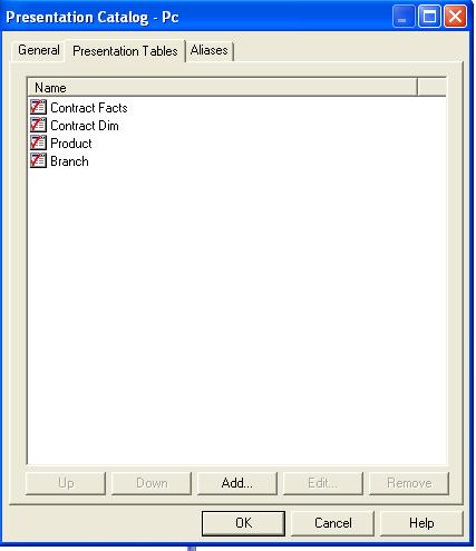 2) Click the Presentation Tables tab 3) To create a new presentation Table, click the Add