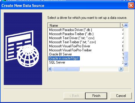 In Create New Data Source dialog box, select