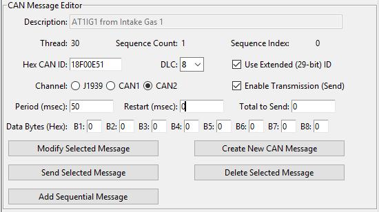 59 Use the CAN Message Editor Add Sequential Message sets up message bursts with potentially different contents (See upcoming VIN example).