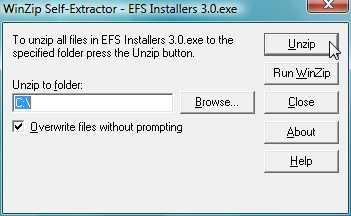 IF you received it as an email attachment, unzip it to your computer (your desktop is good location) If you downloaded it... EFS Installer Find the file "EFS Installers 3.0.