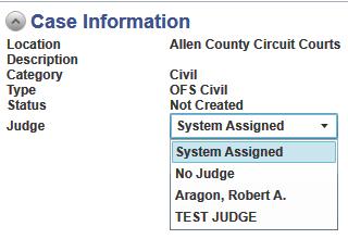 efiletexas.gov Figure 10.19 Judge Selection Drop-down List This action assigns the selected judge to the case.