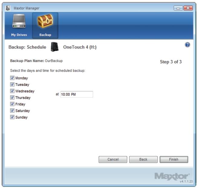 Figure 8-44 One window in the process of setting up a backup routine