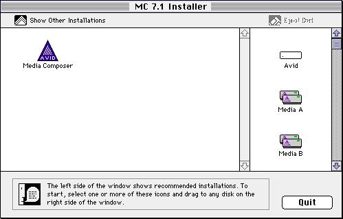 Release 7.1 Release Notes 41 The Installer window opens. Avid drive icon Avid Composer system icon 6.