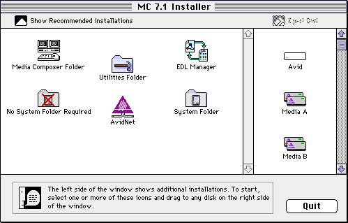 Click Show Other Installations. Click here The dialog box displays items that can be installed individually.