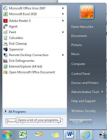 After you have Connected to the VPN at home insert your Shares drive extension by placing it in the Run box found in your Start menu.