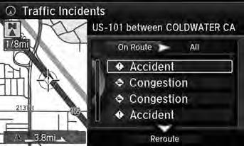 It is not always possible for the system to calculate a route that avoids all traffic incidents or specific traffic incidents you select.