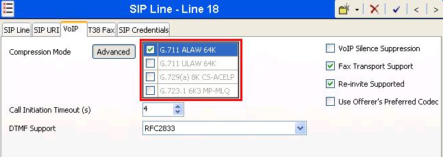 Figure 9: SIP: VoIP Configuration Screen 4.6.
