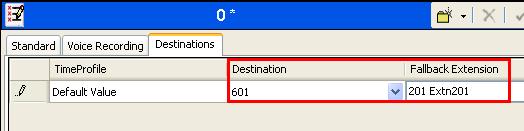 Figure 14: Incoming Call Route - Destinations Screen 4.8.2.