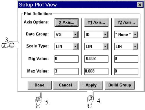 CREATING A PLOT WINDOW A plot window is created by selecting the NEW PLOT toolbar button or by selecting WINDOW/NEW PLOT from the plot mode menu bar.