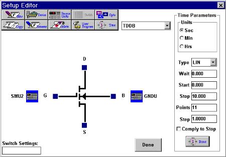 WIN4145 TIME DOMAIN CONTROLS Time domain capability allows the user to include time in the definition of a test setup.