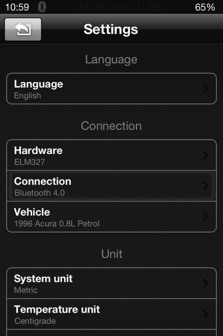 Wait for the app to pair with the OBD-II device. The pairing status will be shown at the top of the screen. 9.