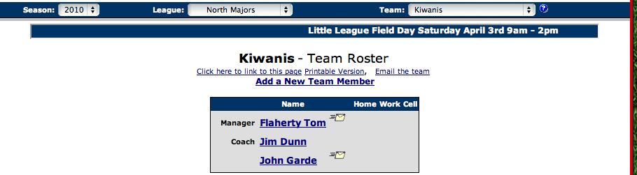 To edit an existing bulletin, just click on the "Edit" icon next to the bulletin on your team's page. Again, you must be signed in as manager/admin to edit the bulletin.