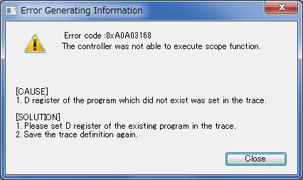 No. 10 The error message of Trace function has been improved.