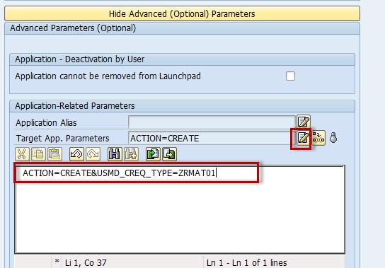5. Open the BI parameters and add and set the parameter for the CR type: 6.