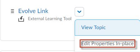 3. Choose the External Activities drop down, and select External Learning Tools. 4. Select Evolve Link from the list. 5.