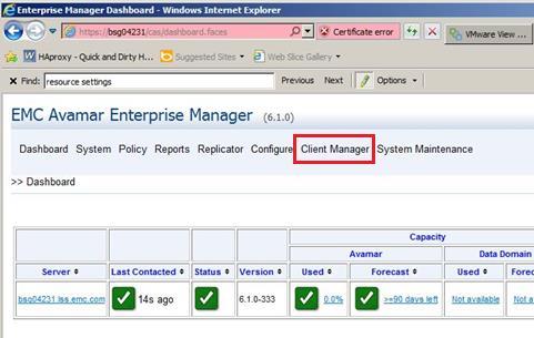 After you log in to Avamar EM, the Enterprise Manager dashboard appears, as shown in Figure 31.