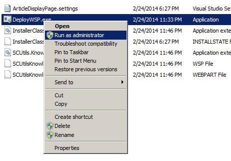 exe The application will deploy a web part on the SharePoint