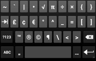 Tap the delete key to erase characters to the left of the cursor 3. Tap to enter numbers. Tap to return to letters 4.