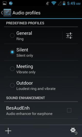 2. Tap Adjust profiles and then user can select General, Silent, Meeting or Outdoor profile. Adjust Volume 1.