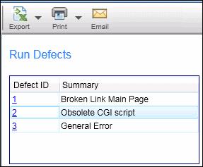 For ALM users: To access After a run, select the Results > Run Defects node. Important information Clicking the Defect ID number opens the Defect Details dialog box.