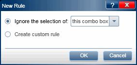 New Rule Dialog Box Relevant for Power Mode only This dialog box enables you to accept a pre-defined for the difference, or create a custom rule.