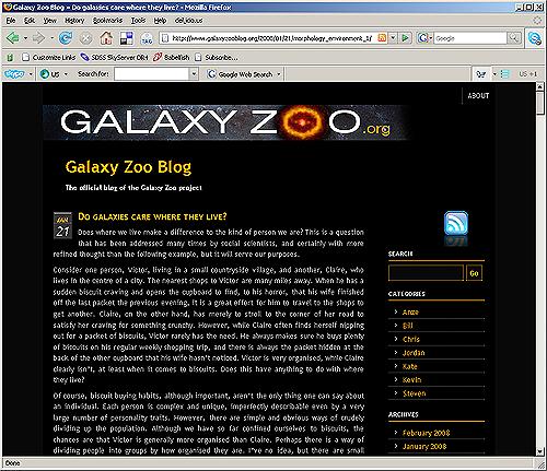 Galaxy Zoo blog A. Thakar & J.