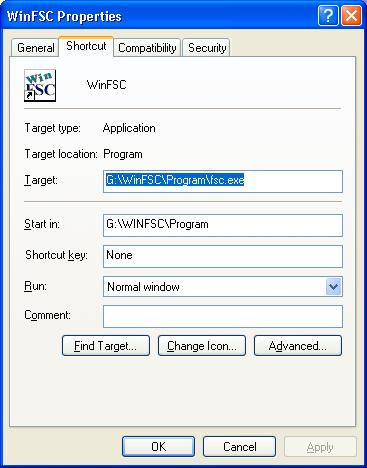 Hint: A quick way to locate FSC.exe file. Find the WinFSC icon, shown below, on your desktop.