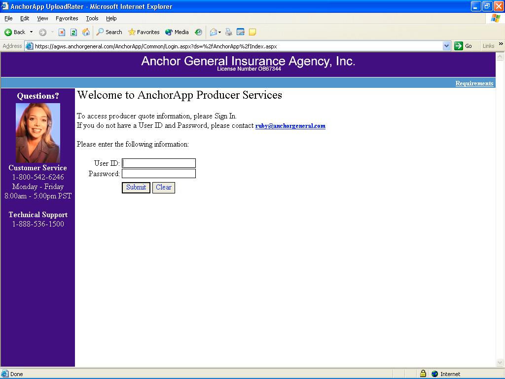 Installing AnchorApp 1. Using Microsoft Internet Explorer, go to www.