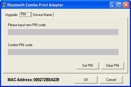 PIN code provides limited access. Only PCs with Blue tooth Dongles which have the same PIN code can use this adapter to print. Others are prohibited.