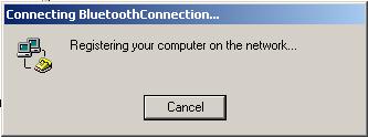 The following screen will be shown on your notebook screen indicating the connection process.