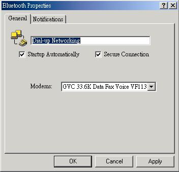 From the Windows system tray, right-click the Bluetooth icon, select Advanced Configuration > Local Services, and then double-click the Dial-up Networking service.
