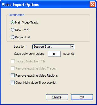 The Import Video menu command lets you choose one or more video files to import into Pro Tools.