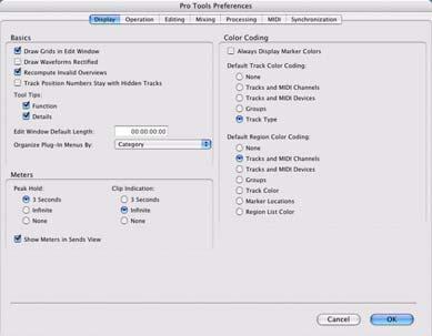 Pro Tools Preferences Operation Preferences In Pro Tools 7.2, the Preference pages and many of its options have been reorganized for easier navigation.
