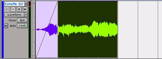 The amount of stretch depends on the amount of audio material outside the fade start or end point.